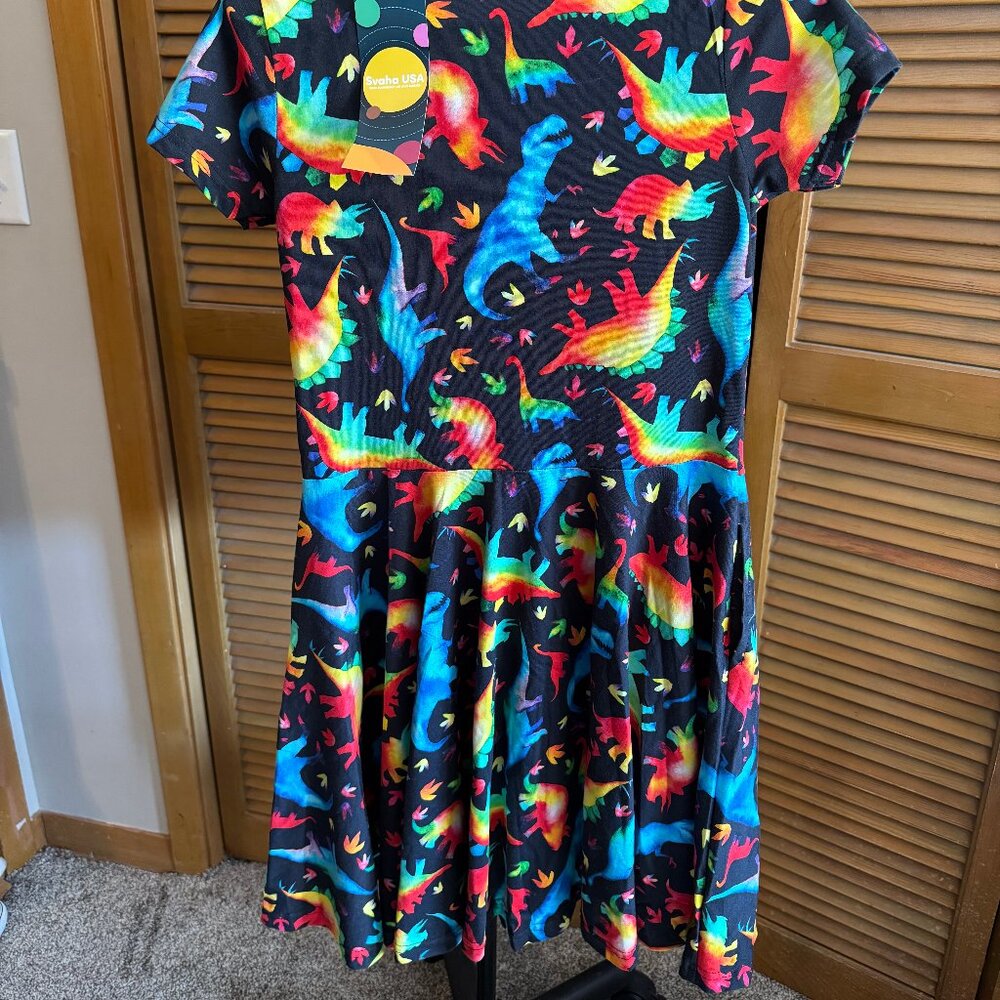 Svaha Rainbowsaurus Twirl Dress Kids Size 13-14 NWT - Picture 2 of 6